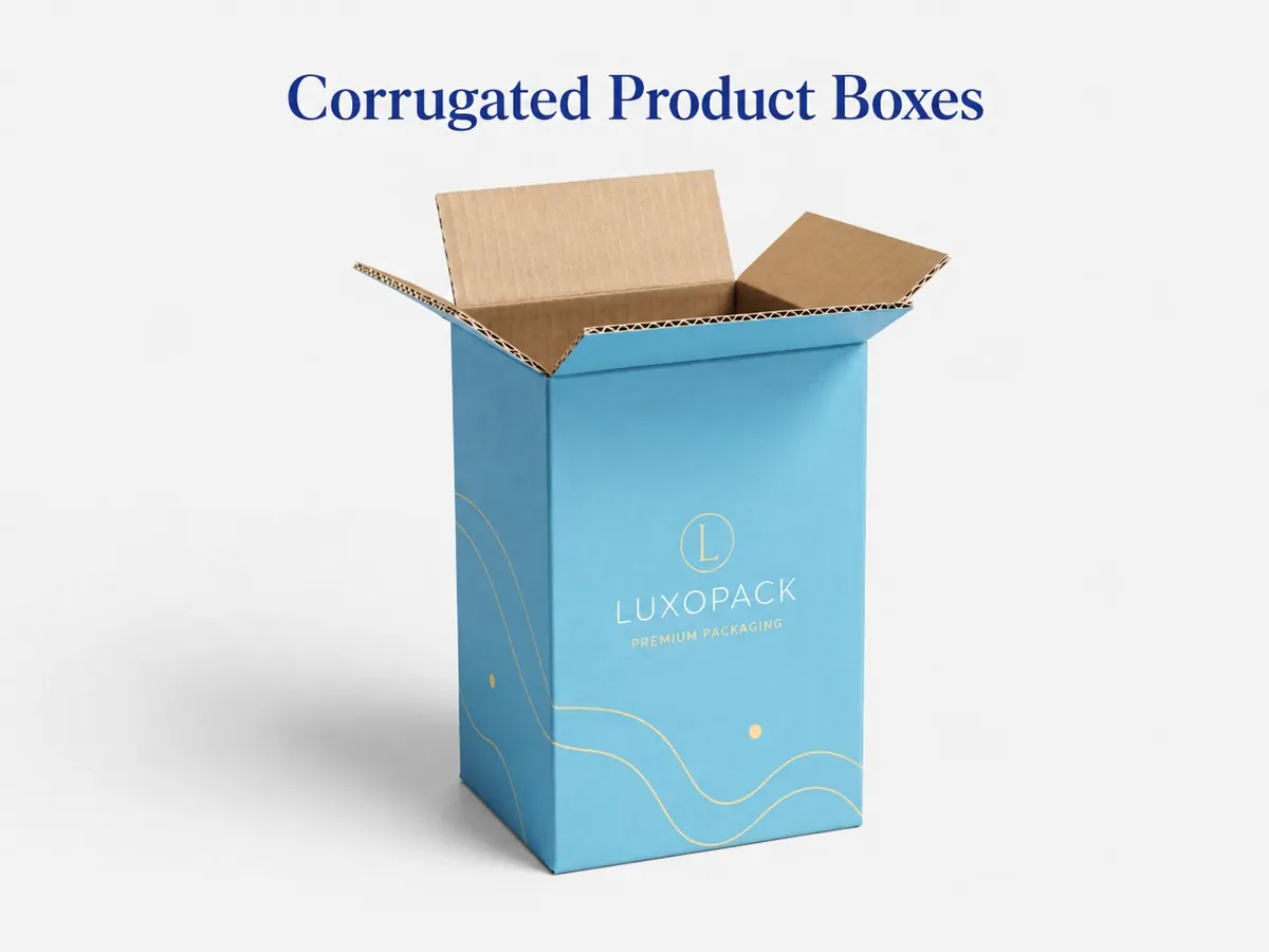 custom corrugated E-flute product box full colour print FSC certified LuxoPack wholesale China