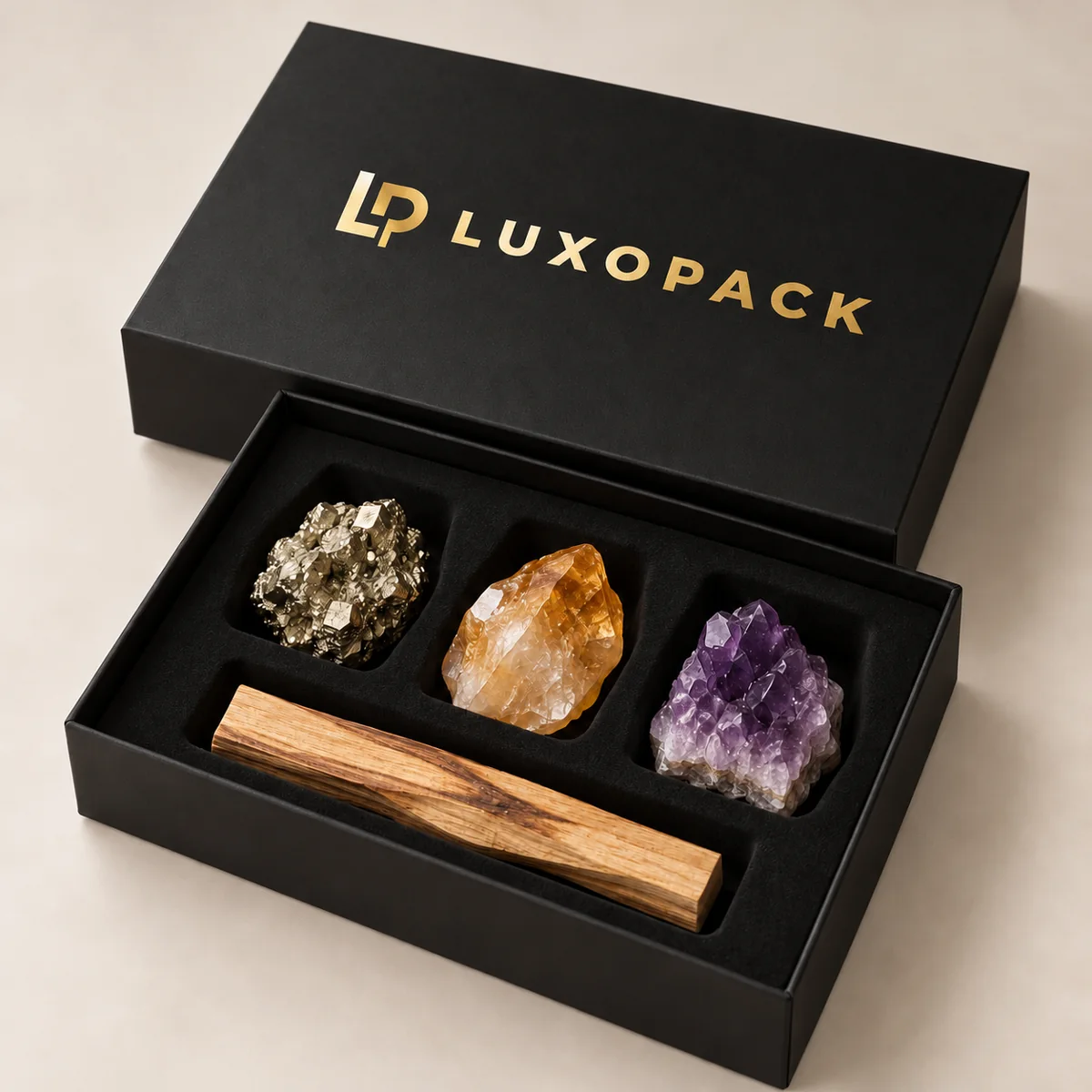 Crystal & Gemstone Presentation Box by LuxoPack, concept render