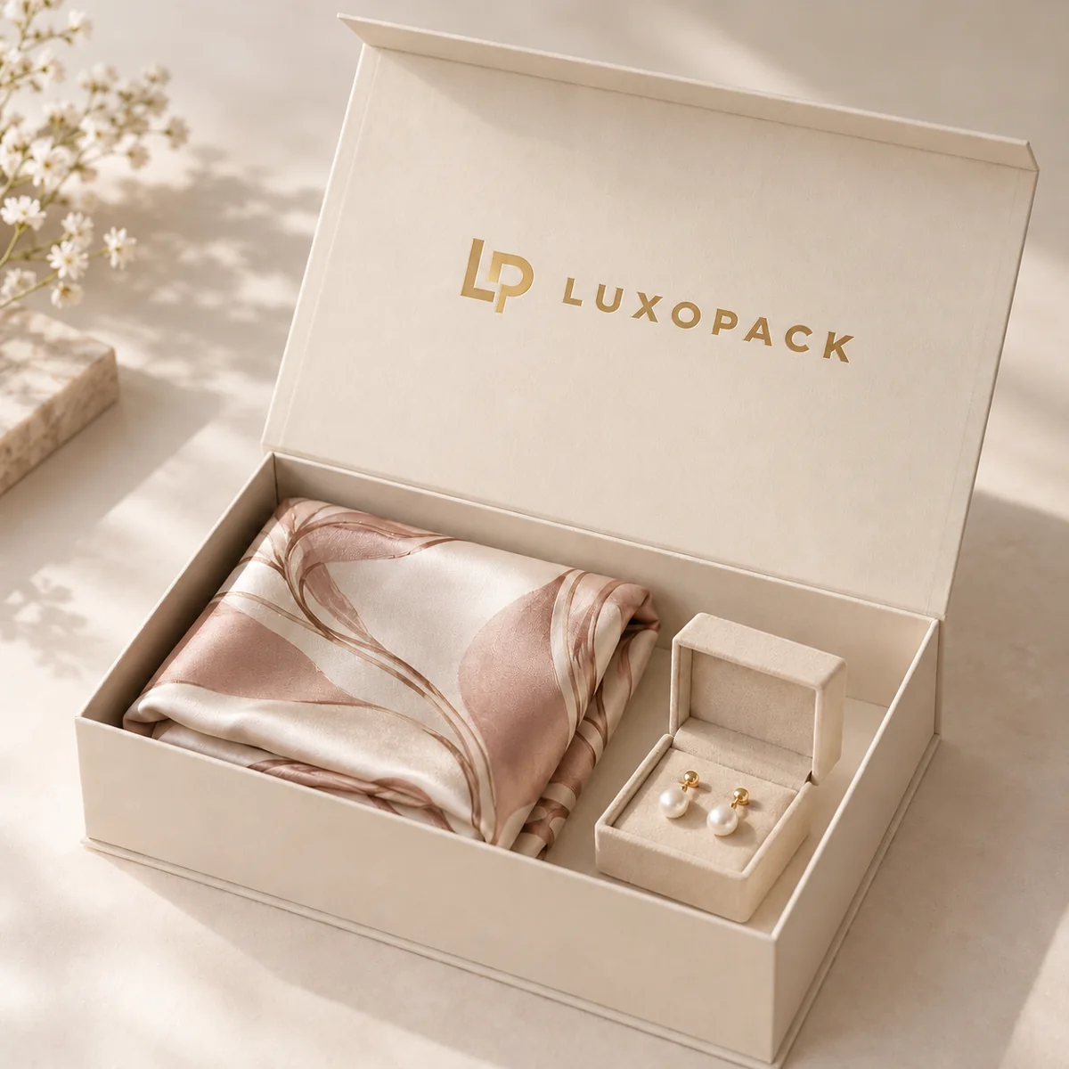 Silk Scarf Gift Box by LuxoPack, concept render