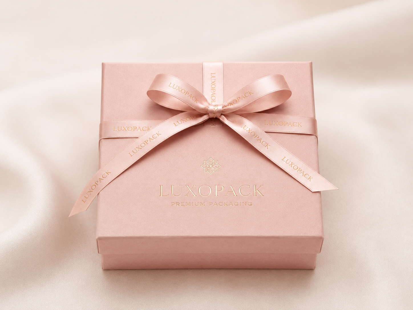 Custom Velvet Ribbon Gift Box blush pink luxury packaging China factory direct