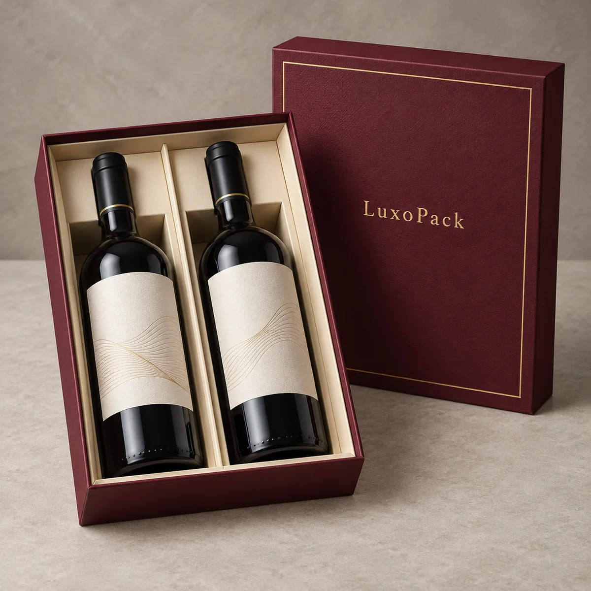 Wine Bottle Gift Box by LuxoPack, concept render