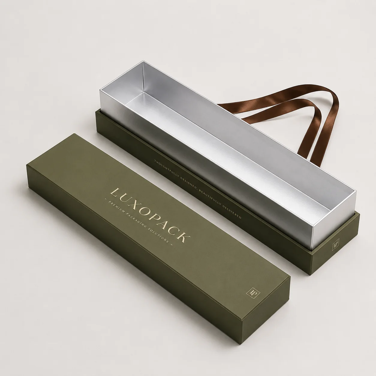 Long luxury packaging box for perfume and bottle gift sets