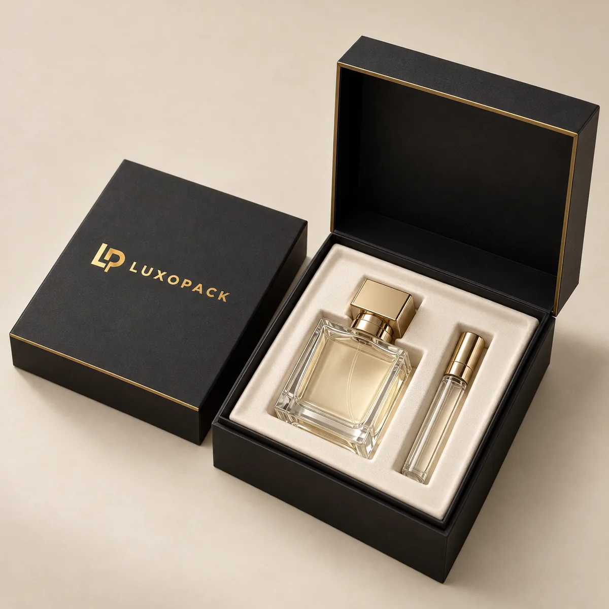 Perfume Box with Bottle Insert by LuxoPack, concept render