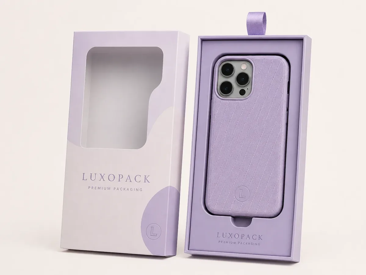 Custom gift boxes with logo manufacturer China LuxoPack phone case packaging